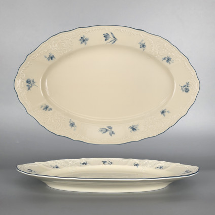 Thun 1794 BERNADOTTE servírovací ovál ivory modré růžičky 340 mm