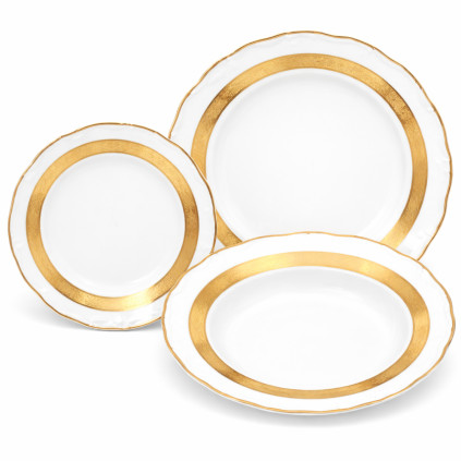 Thun 1794 MARIE LOUISE talířová souprava zlato 18 dílná