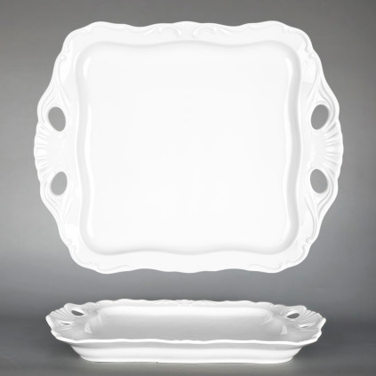 Thun 1794 OPHELIA servírovací podnos s uchy bílý 360 mm, II. jakost