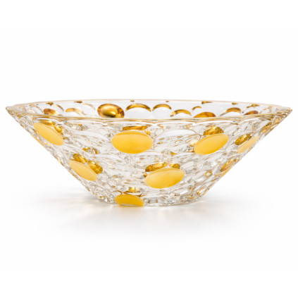 Bohemia Jihlava LISBOA skleněná mísa zlatá 300 mm