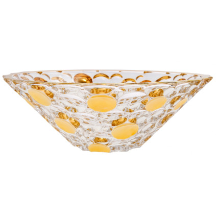 Bohemia Jihlava LISBOA skleněná mísa zlatá 300 mm