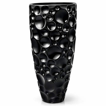 Bohemia Jihlava LISBOA váza černý satén 350 mm