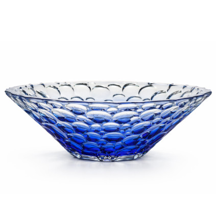 Bohemia Jihlava LISBOA skleněná mísa modrá 300 mm