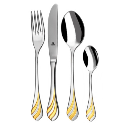 Toner MELODIE sada jídelních příborů pozlacená 24-dílná