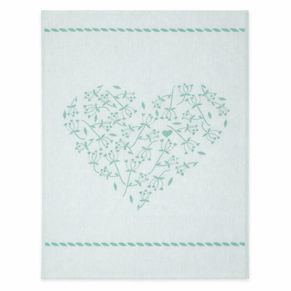 Utěrka SRDCE zelená 70 cm