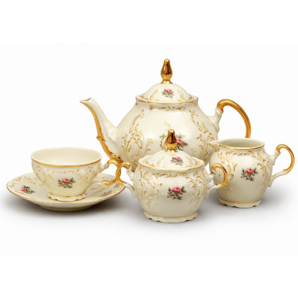 Thun 1794 BERNADOTTE čajová souprava ivory zámecká 15 dílná