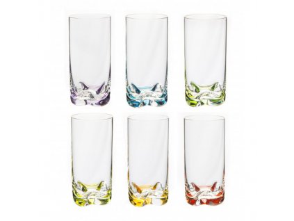 R-glass TRIO barevné skleničky na vodu, long drink 350 ml / 6 ks