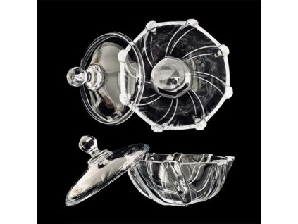 Crystalite Bohemia INFINITY skleněná dóza s víčkem 190 mm
