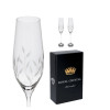 Rona Royal Gold LÍSTKY sklenice na šampaňské s krystaly Preciosa 210 ml / 2 ks