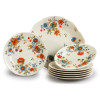 Thun 1794 BERNADOTTE koláčová souprava ivory barevné květy 7 dílná