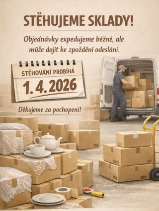 📦 Stěhujeme sklady! V týdnu od 1. 4. 2026 probíhá stěhování našich skladů. Objednávky expedujeme běžně, ale může dojít k...