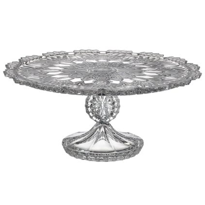 Crystal Bohemia CROWN podnos na nohe na tortu 325 mm