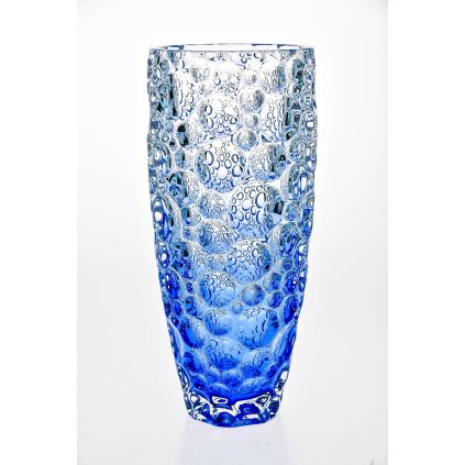 Bohemia Jihlava LISBOA sklenená váza modrá 350 mm