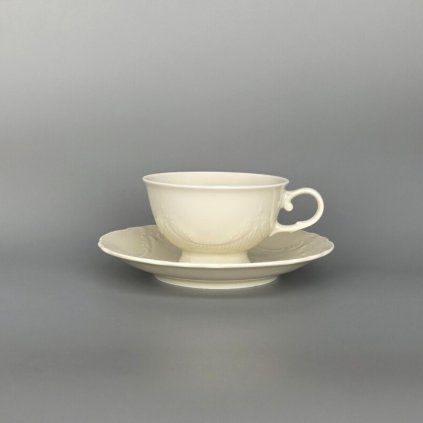 Thun 1794 VICOMTE šálka cappuccino s podšálkou ivory 180 ml, II. akosť