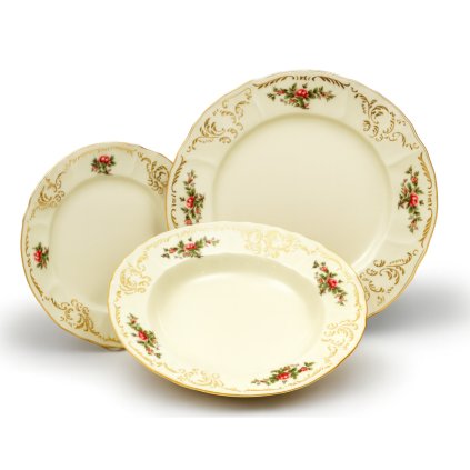 Thun 1794 BERNADOTTE tanierová súprava ivory zámocká 18 dielna