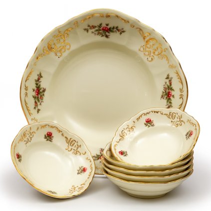 Thun 1794 BERNADOTTE kompotová souprava ivory zámecká 7 dílná