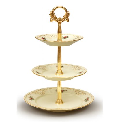 Thun 1794 BERNADOTTE etažérka 3-poschodová ivory zámocká