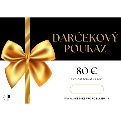 Darčekový poukaz v hodnte 80 €