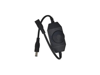 Stmievač pre LED pásy manuálny s DC konektormi - čierny