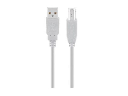 Kábel USB 2.0 A-B M/M 1.8m, High Speed, sivý
