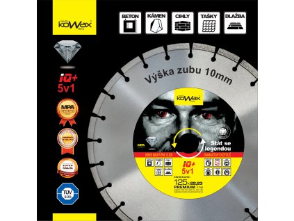 KOWAX® IQ+ 5v1 125x2,2x22,2x10mm DIAMANTOVÝ SEGMENTOVÝ kotouč řezný