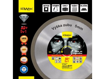 KOWAX® IQ+ 5v1 125x2,2x22,2x5mm DIAMANTOVÝ CELOOBVODOVÝ kotouč řezný