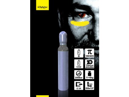 KOWAX® Láhev CO2 8l, 200Bar, G3/4"
