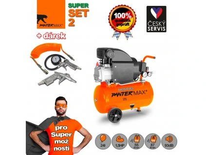 PANTERMAX® Olejový Kompresor AirFlow® 25 SET2