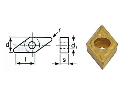 Břitové destičky OPTIMUM D/55°, 5 ks