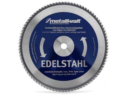 Pilový kotouč na ušlechtilou ocel METALLKRAFT prům. 355 mm