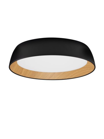 LED stmievateľné čierno-drevené moderné stropné svietidlo Sigi 60