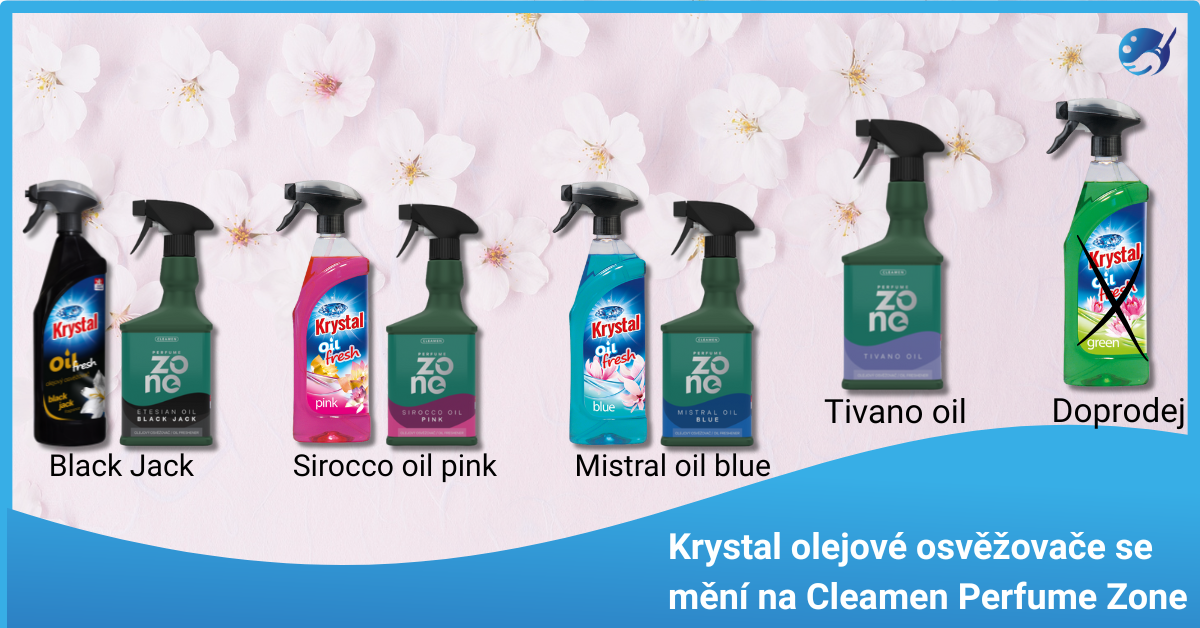 Krystal olejové osvěžovače se mění na Cleamen Perfume Zone