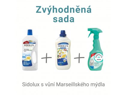 Sada 3x Sidolux s vůní Marseillského mýdla (universal, podlahy, nábytek)