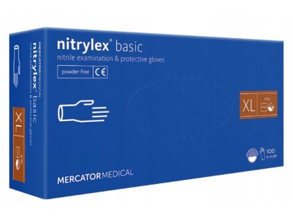 Rukavice Mercator Nitrylex basic NITRIL tmave modra krabicka vel.XL bal.100ks