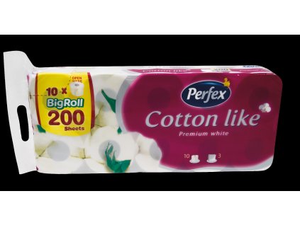 Toaletní papír Perfex Cotton like, 3-vr., cel., extra bílá (bal.10ks) 050213