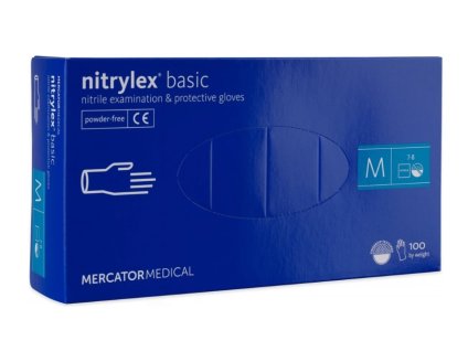 Rukavice Mercator Nitrylex basic NITRIL tmave modra krabicka vel.M bal.100ks