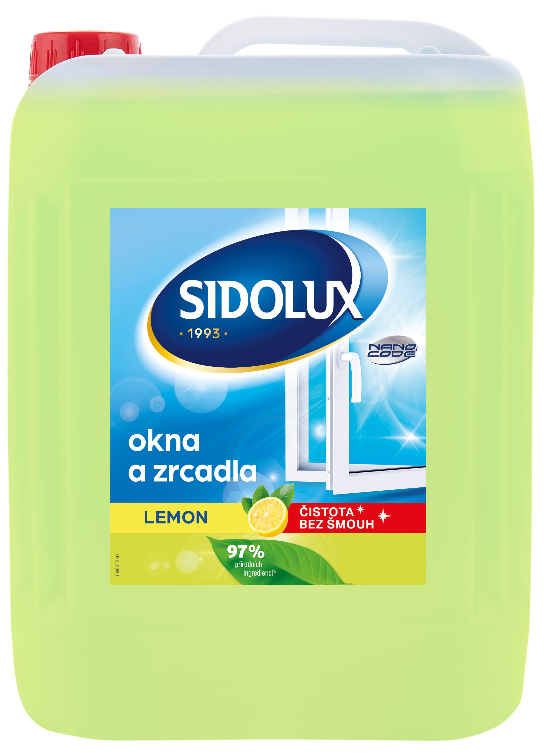 SIDOLUX Window Nano Code čistič oken Lemon 5 L
