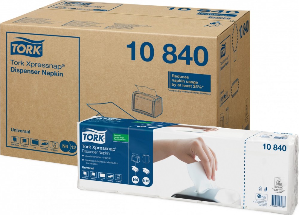 Tork Xpressnap® 10840 - bílý ubrousek (5 x 225 ks)