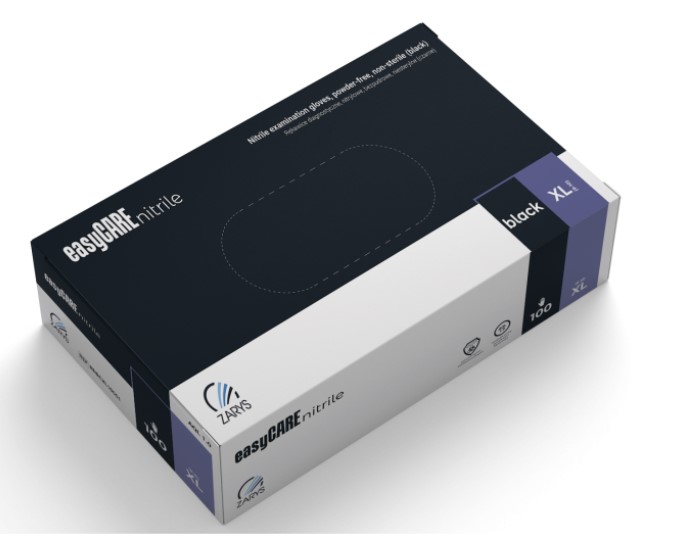 Levně Easycare Rukavice Nitril Easy Care černé vel.XL bal.100ks