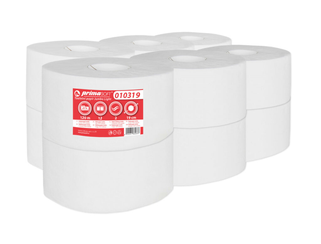 Toaletní papír PrimaSoft 190, 2-vr., cel., extra bílá (bal.12ks) 010319