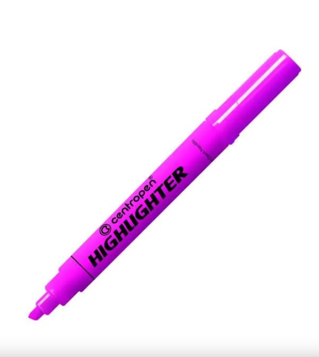 Zvýrazňovač Centropen 8552, růžový 10ks