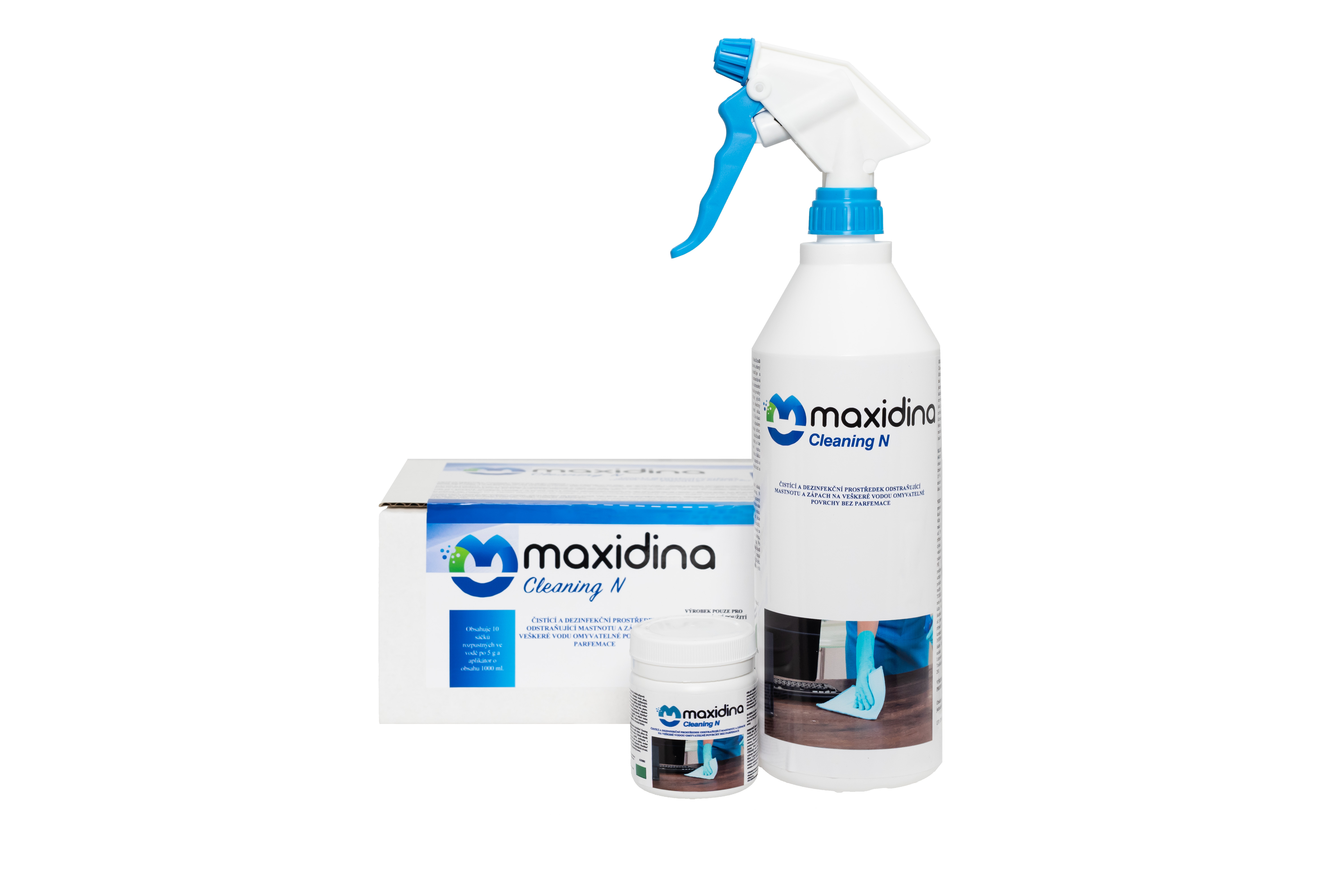 Levně Maxidina Cleaning N kit (1x aplikační lahev + 10x sáček 5g) A21001
