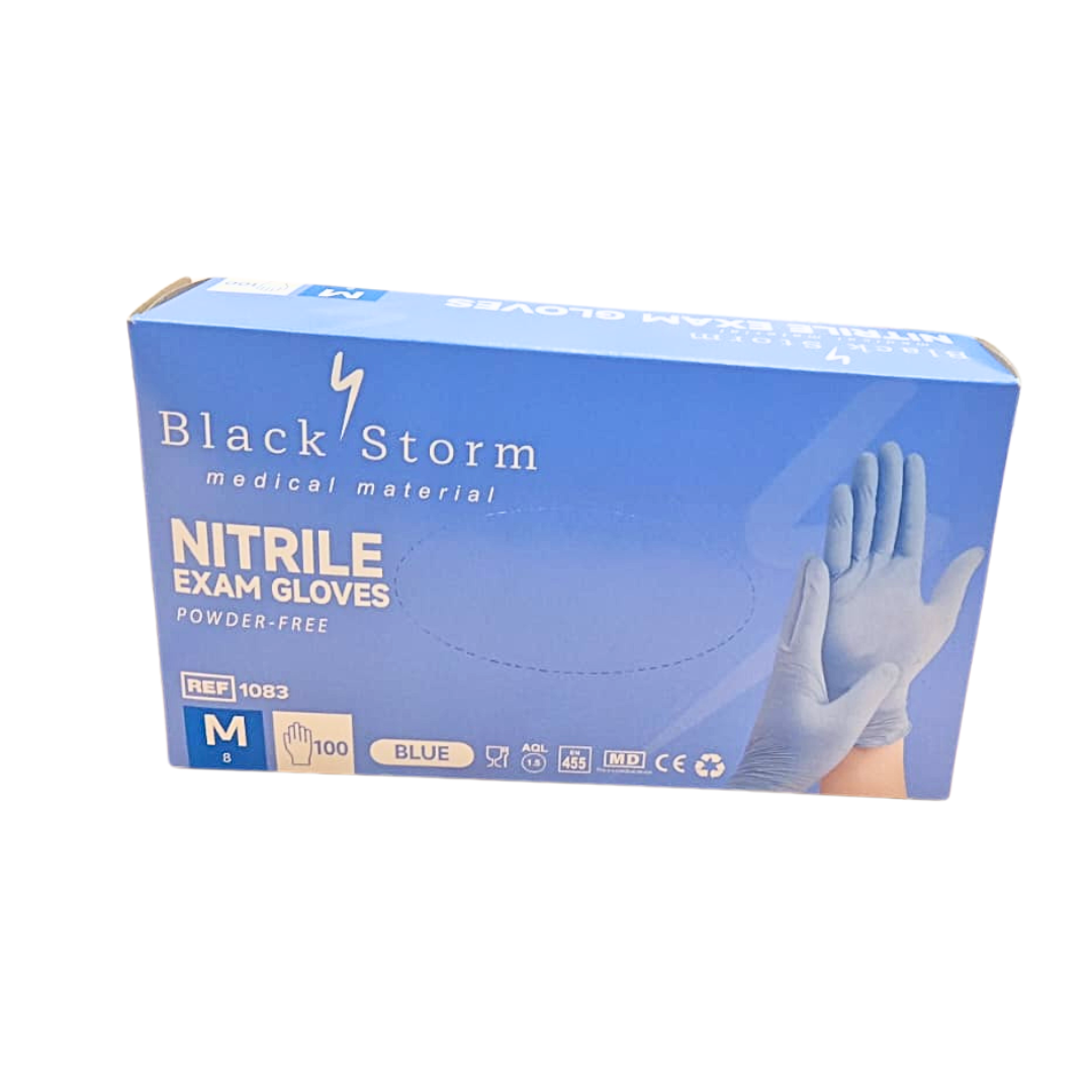 Rukavice Black Storm Nitril modré - vel.M 100ks/bal.