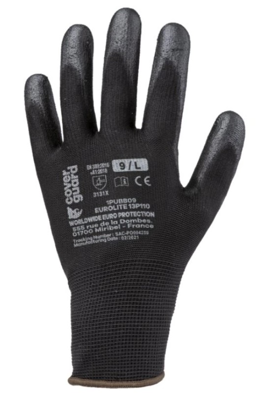 Rukavice Coverguard Eurolite černá vel. 07