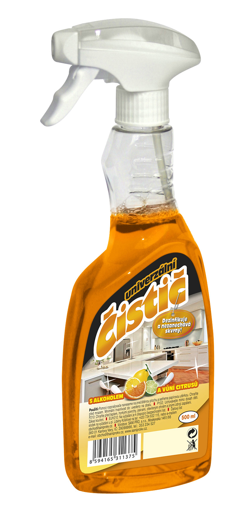 SANI PRO Univerzální čistič 500ml s rozprašovačem (SP)