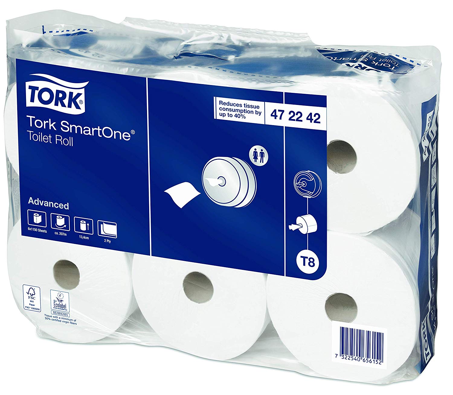 Toaletní papír Tork SmartOne, 6 rolí