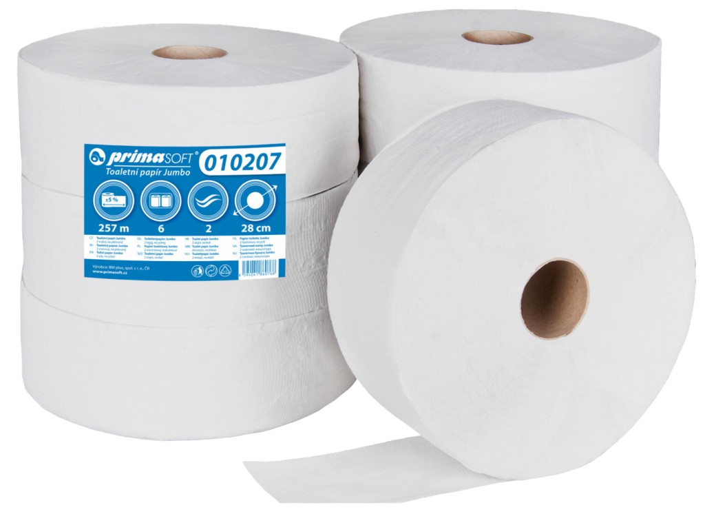 Levně Toaletní papír PrimaSoft 280, 2-vr., rec., bílá, 75% bělost (bal.6ks) 010207