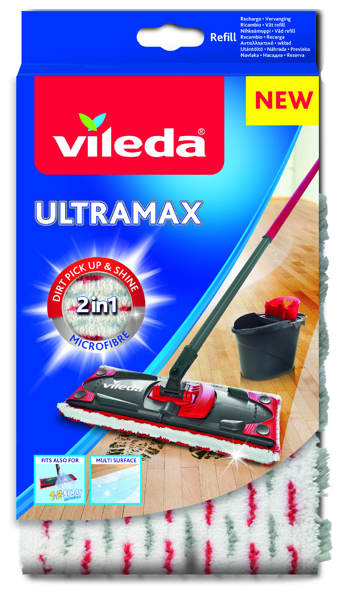 Levně VILEDA Ultramax Microfibre 2v1 náhrada mop plochý/extra