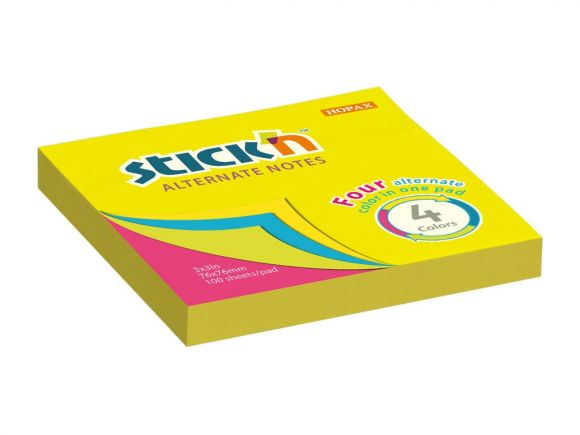 Levně Samolepící bločky Stickn´n by Hopax Alternate 76x76mm/neonové barvy