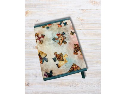 Obal na knihu, světlé orientální puzzle